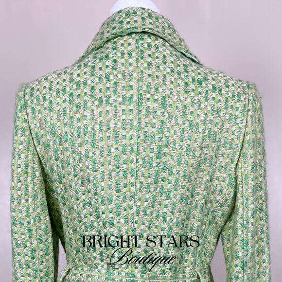 Rare Green Tweed Trench Coat As Seen On ASO Lorelai Gilmore Girls Vintage Y2K - Picture 11 of 11